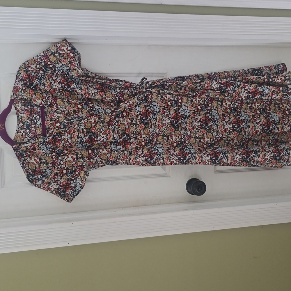 Hapsho Floral Wrap Cap Sleeves Dress Size Small